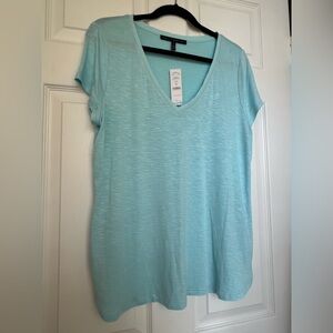 Light Blue V-Neck Women's Top